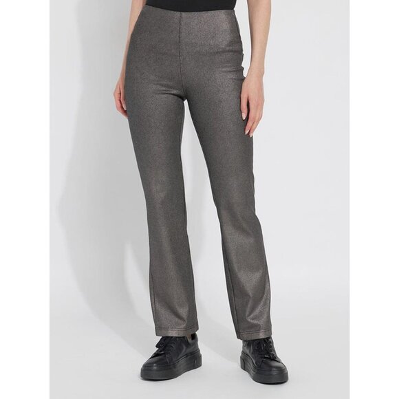 Lyssé Metallic Coated Baby Boot Knit Denim in Metallic Cocoa - Sz L - NWT - Picture 3 of 12